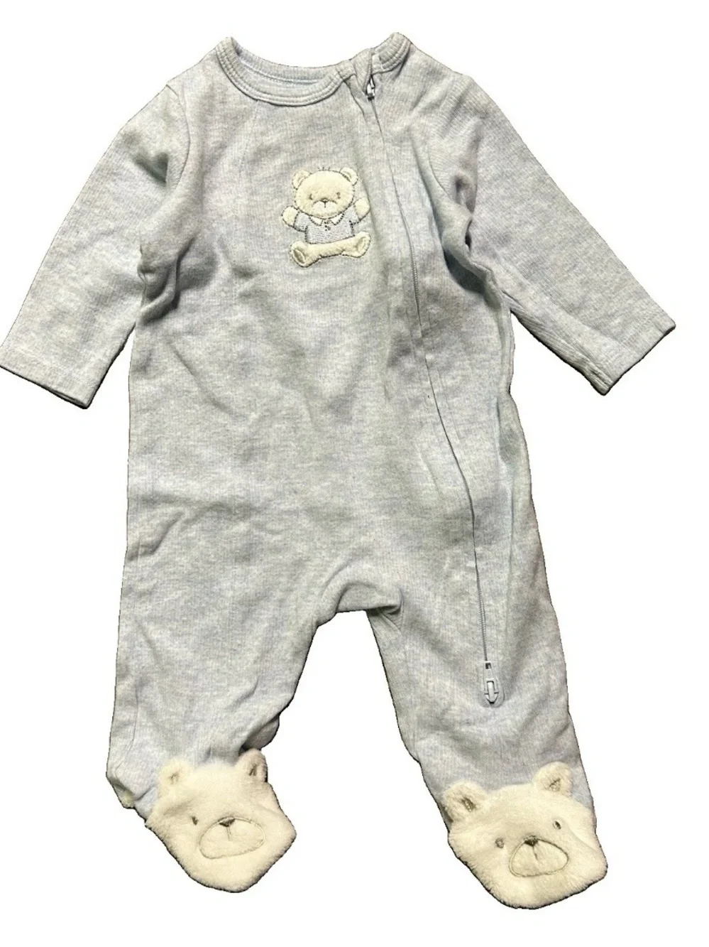 Baby Footie Pajamas Dogs Bears 2 Way Zipper Size 0-3 Months